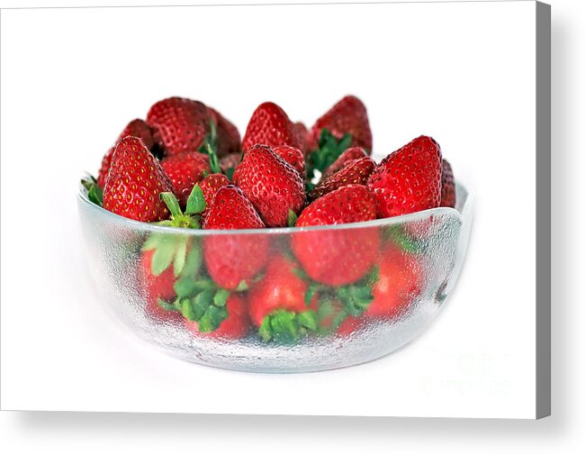Photography Acrylic Print featuring the photograph Bowl of Strawberries by Kaye Menner