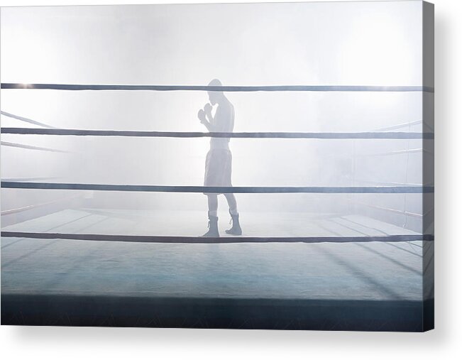 People Acrylic Print featuring the photograph Boxer in boxing ring by Image Source