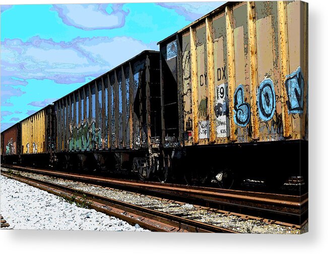 Train Acrylic Print featuring the photograph Boxxcars by Jerry Hart