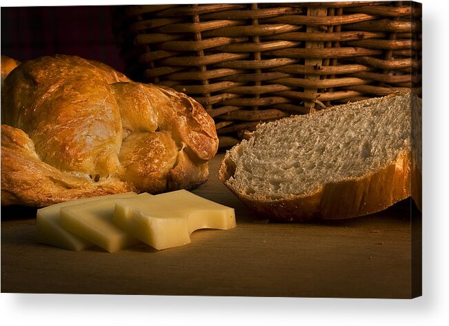 Bread Acrylic Print featuring the photograph Bread and Cheese by Mark McKinney