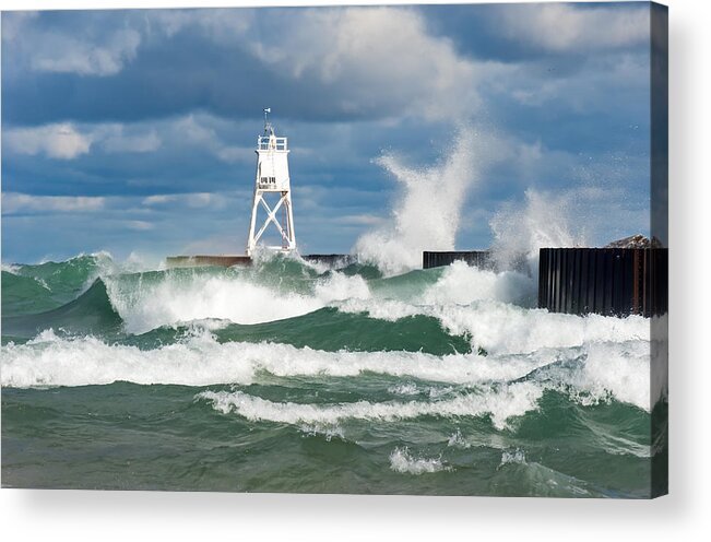Waves Acrylic Print featuring the photograph Break Wall Waves by Gary McCormick