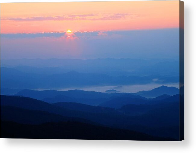The Blue Ridge Parkway Acrylic Print featuring the photograph Breaking Dawn by Carol Montoya