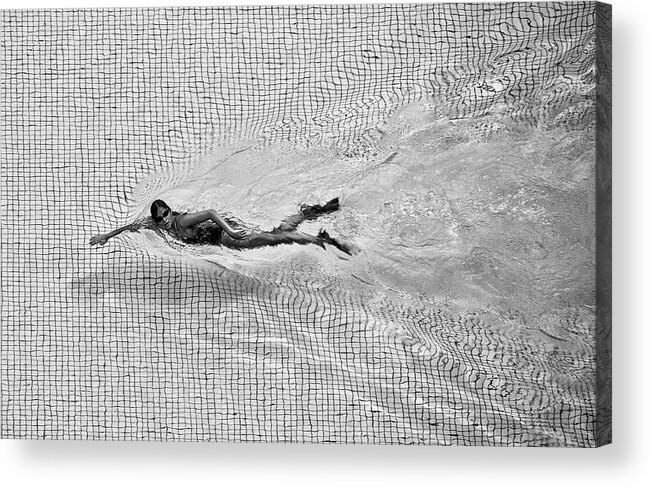 Swim Acrylic Print featuring the photograph Breaking The Net by C.s. Tjandra