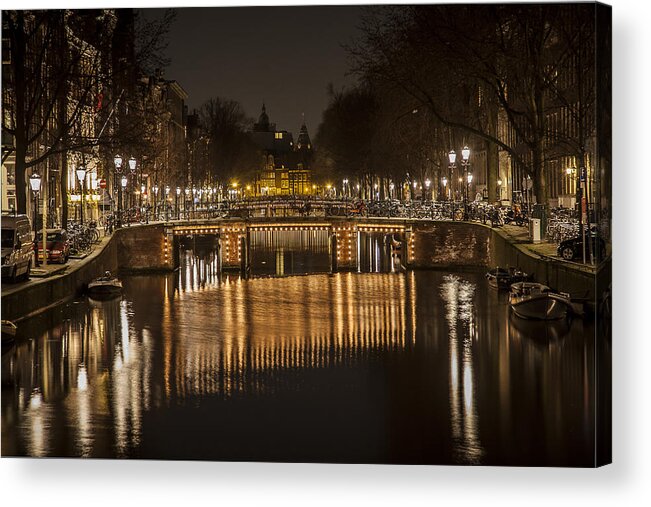 Amsterdam Acrylic Print featuring the photograph Bridges of Amsterdam by Shari Mattox