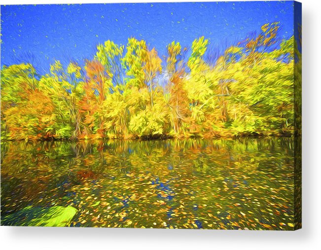 Autumn Acrylic Print featuring the painting Bright Autumn Colors by David Letts