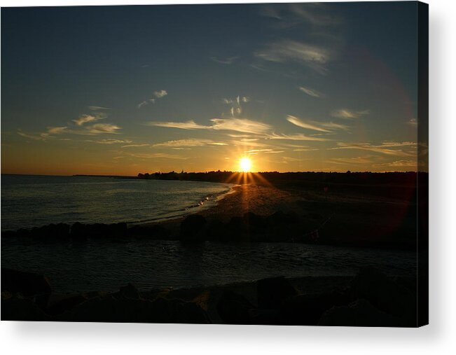 Beach Sunset Acrylic Print featuring the photograph Bright Horizon by Neal Eslinger
