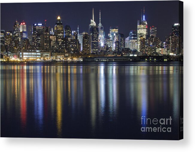 New York City Skyline Acrylic Print featuring the photograph Bright Lights Big City by Marco Crupi