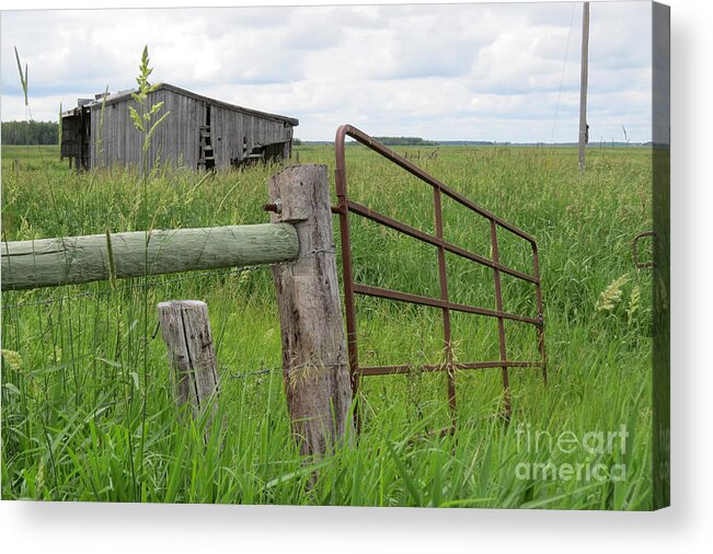 Prairie Acrylic Print featuring the photograph Broken Down by Mary Mikawoz