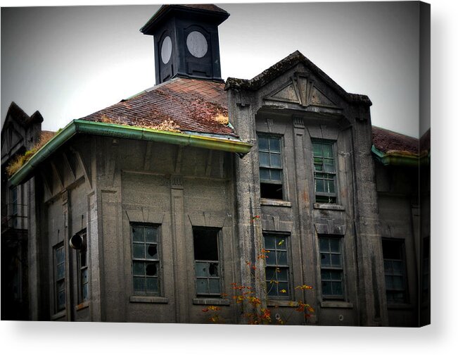 Building Acrylic Print featuring the photograph Broken Glass by Heather L Wright