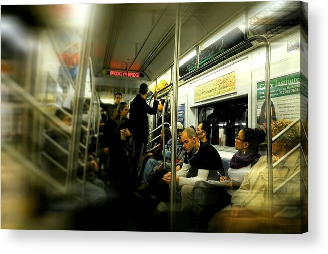 New York City Acrylic Print featuring the photograph Subway to Brooklyn by Diana Angstadt