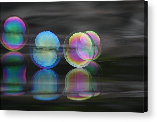 Bubble Acrylic Print featuring the photograph Bubble Dimension by Cathie Douglas