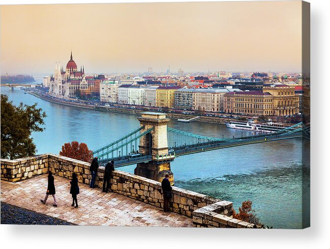 Hungarian Parliament Building Acrylic Print featuring the photograph Budapest - Hungarian Pastels by John And Tina Reid