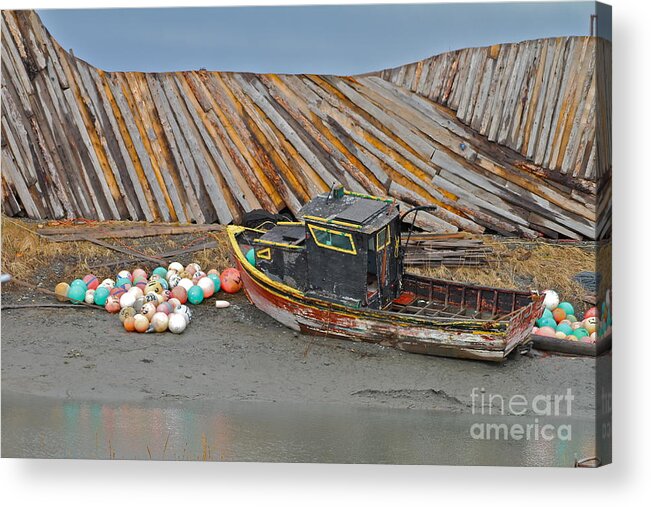 Boat Acrylic Print featuring the photograph Buoy Spill by Rick Monyahan