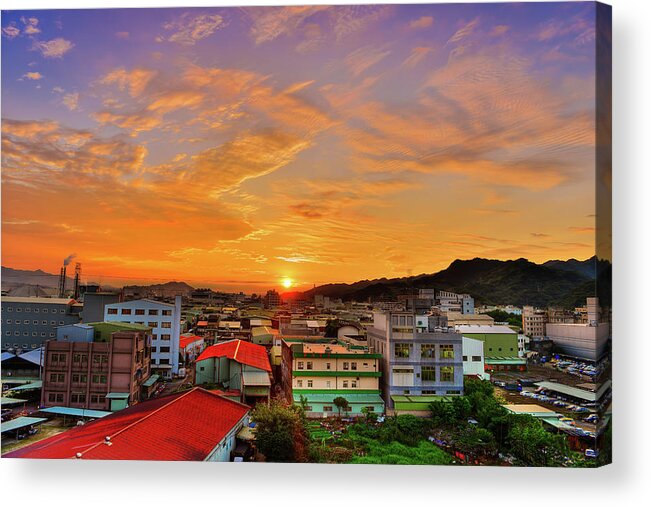 Taiwan Acrylic Print featuring the photograph Burning Sky by Taiwan Nans0410