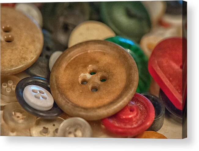 Button Acrylic Print featuring the photograph Buttons by Brenda Bryant