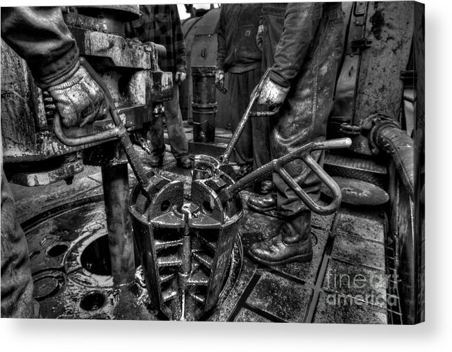 Oil Rig Acrylic Print featuring the photograph Cac001bw-19 by Cooper Ross