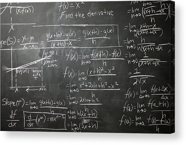 Education Acrylic Print featuring the photograph Calculus on blackboard by Image Source