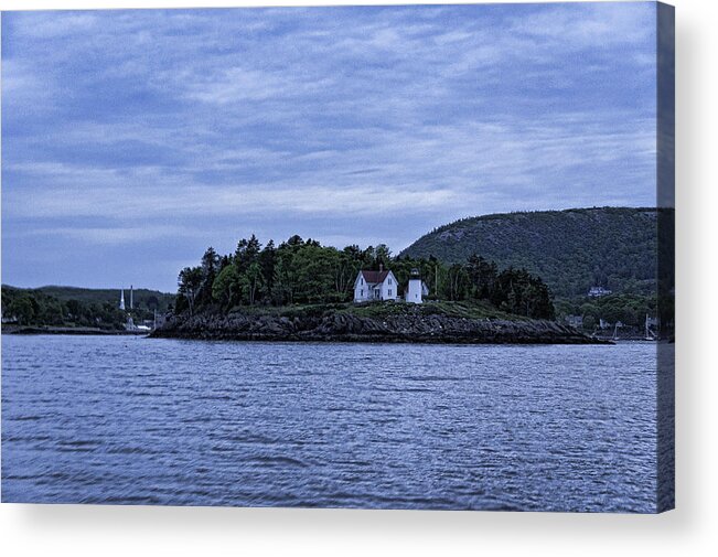 Curtis Island Light House Acrylic Print featuring the photograph Camden Twilight n Curtis Island Light House by Daniel Hebard