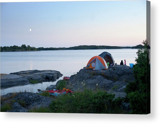 Archipelago Acrylic Print featuring the photograph Camping At Coast At Evening by Johner Images