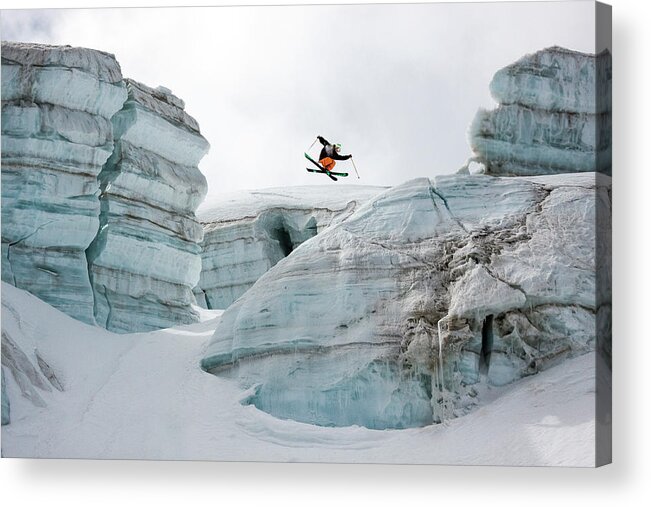 360 Acrylic Print featuring the photograph Candide Thovex Out Of Nowhere Into Nowhere by Tristan Shu