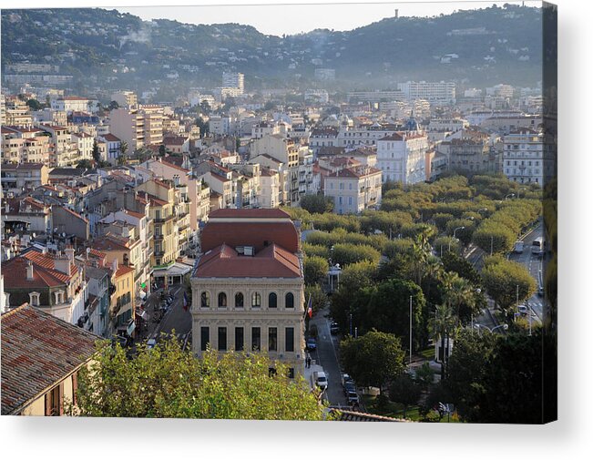 Built Structure Acrylic Print featuring the photograph Cannes Skyline, France by John Harper