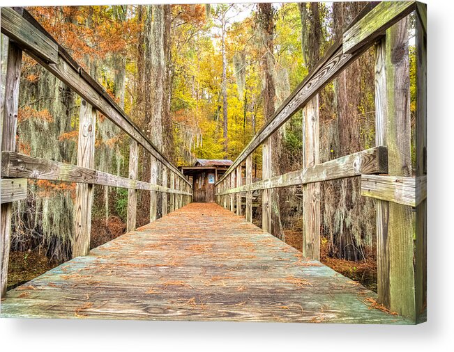 Art Photography Acrylic Print featuring the photograph Canoe rental pier Caddo Lake by Geoff Mckay