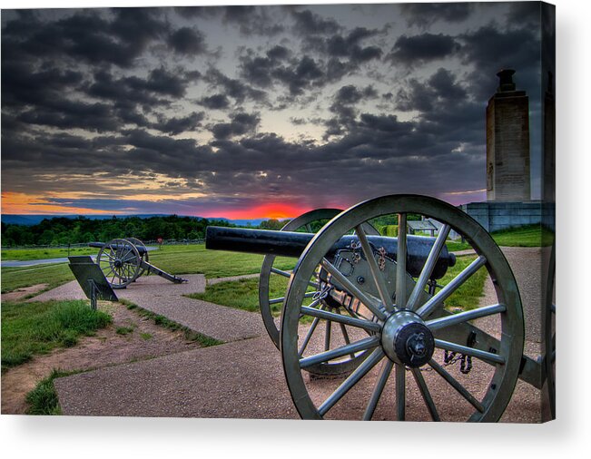 Abraham Acrylic Print featuring the photograph Canon over Gettysburg by Andres Leon