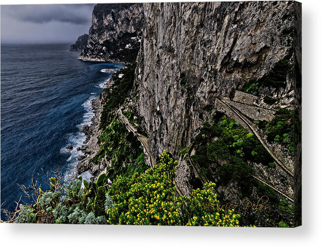 Capri Acrylic Print featuring the photograph CAPRI Krupp path rocks coast by Enrico Pelos