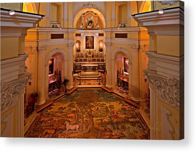 Capri Acrylic Print featuring the photograph CAPRI San Michele church decorated pavement by Enrico Pelos