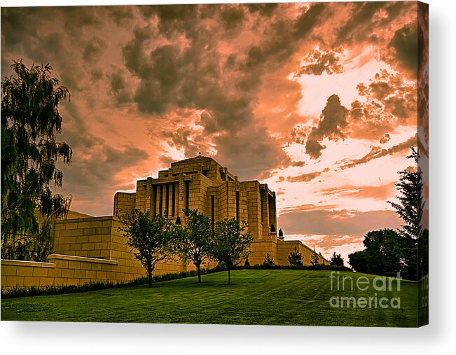 Temple Acrylic Print featuring the photograph Cardston Alberta Temple by Teresa Zieba