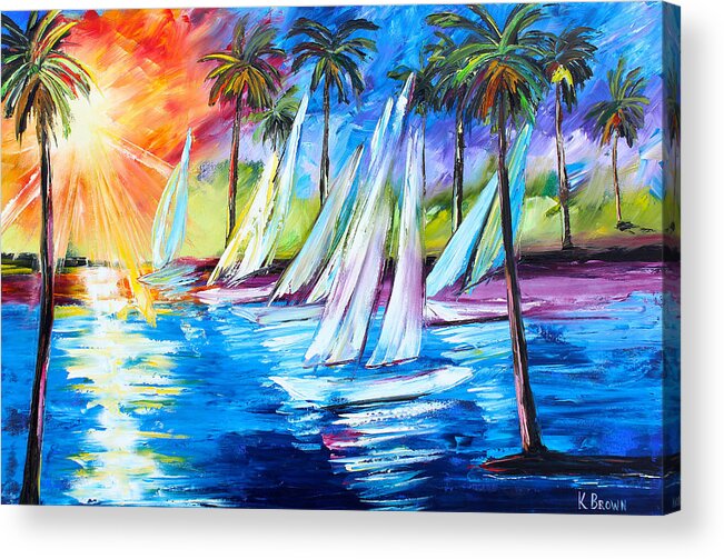 Caribbean House Acrylic Print featuring the painting Caribbean Paradise by Kevin Brown