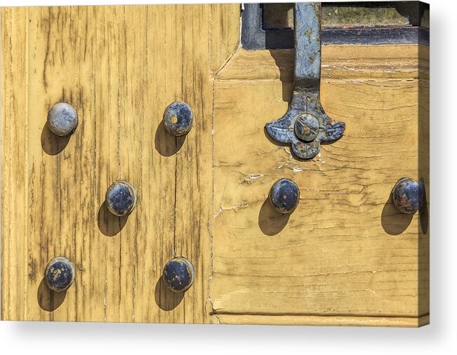Aged Acrylic Print featuring the photograph Castle Door II by David Letts
