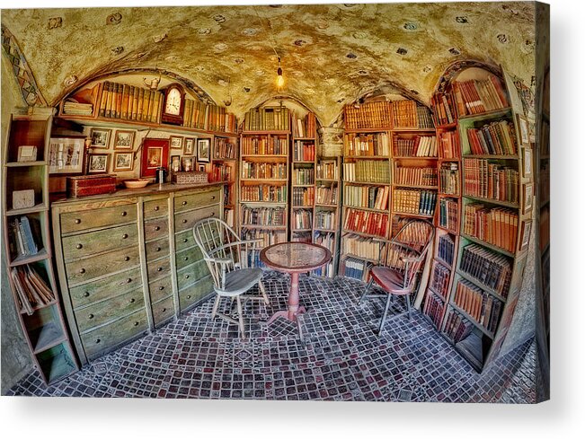 Byzantine Acrylic Print featuring the photograph Castle Map Room by Susan Candelario