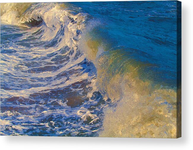 Ocean Acrylic Print featuring the painting Catch a Wave by John Haldane