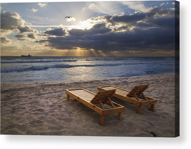 At Acrylic Print featuring the photograph Catching Rays by Debra and Dave Vanderlaan