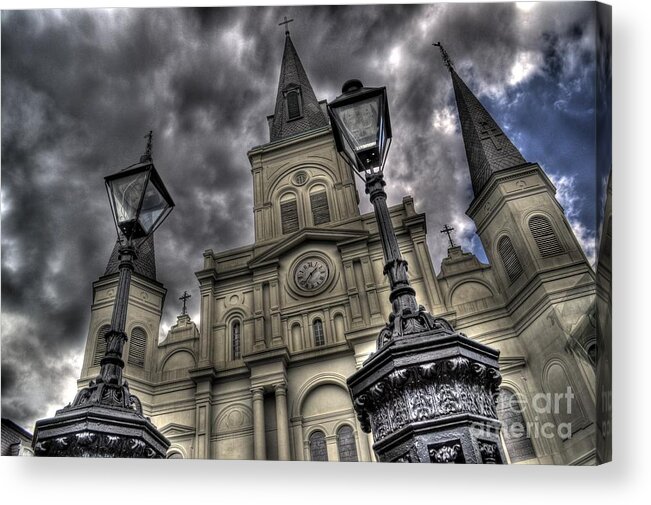 Cathedral Acrylic Print featuring the photograph Cathedral New Orleans by Timothy Lowry