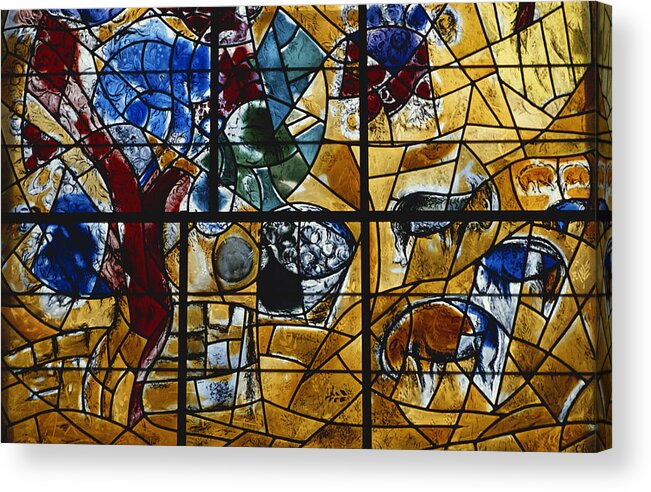 Art Acrylic Print featuring the photograph Chagall Window, Israel by Lionello Fabbri