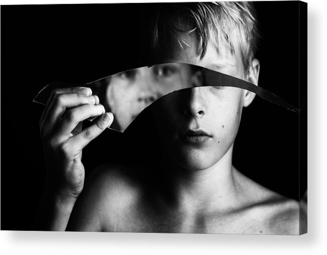 Boy Acrylic Print featuring the photograph Changing Face by Mirjam Delrue