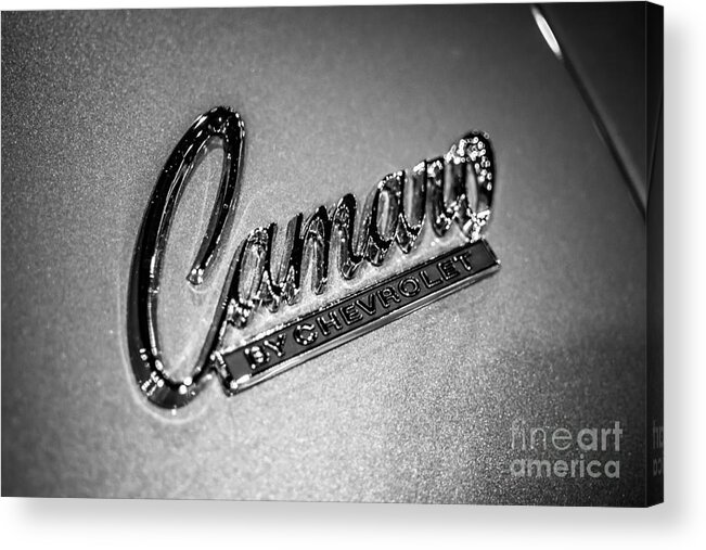 American Acrylic Print featuring the photograph Chevrolet Camaro Emblem by Paul Velgos
