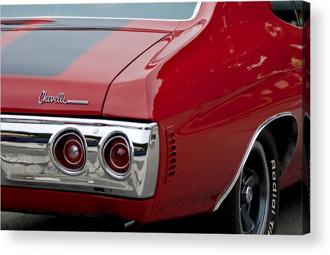 Chevrolet Chevelle Ss Acrylic Print featuring the photograph Chevrolet Chevelle SS Taillight Emblem 3 by Jill Reger