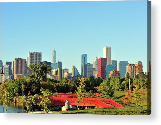 Tranquility Acrylic Print featuring the photograph Chicago Skyline View by Bruce Leighty