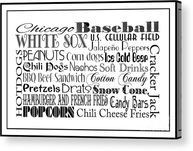 Andee Design Baseball Acrylic Print featuring the digital art Chicago White Sox Game Day Food 3 by Andee Design