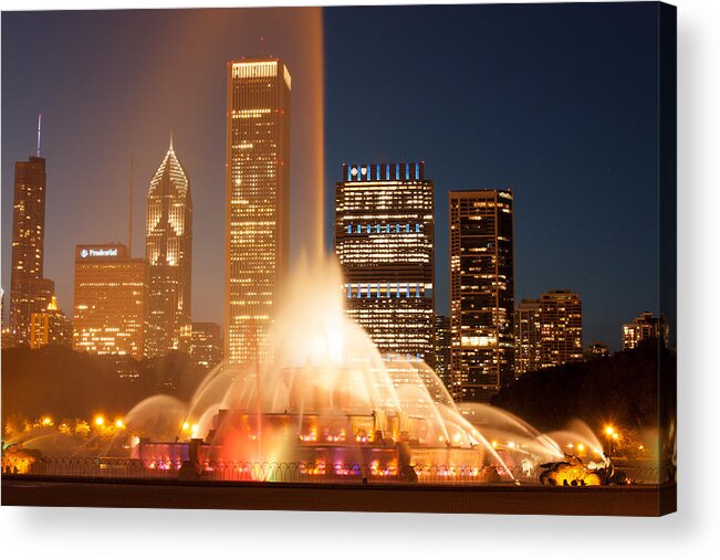 City Acrylic Print featuring the photograph Chicago's Buckingham Fountain by Semmick Photo