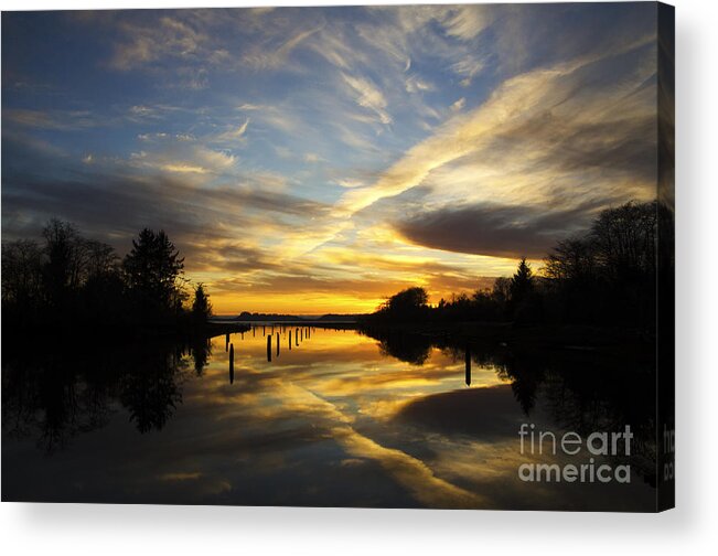 Sunset Acrylic Print featuring the photograph Chinook Creek Washington 3 by Bob Christopher