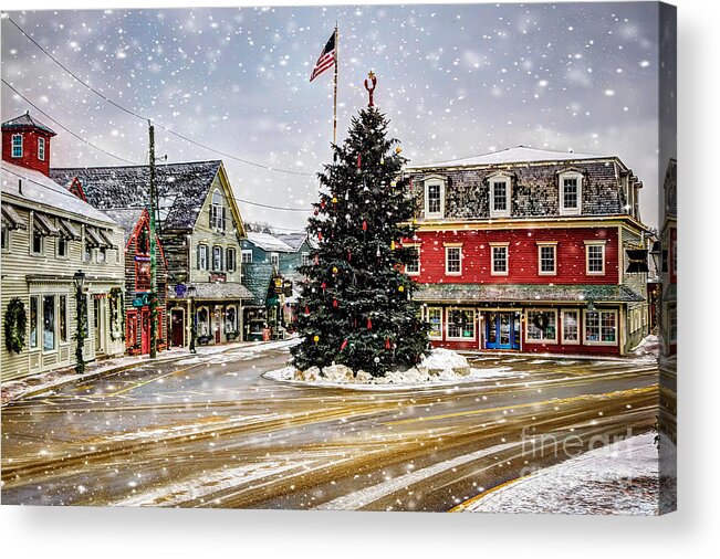 Maine Acrylic Print featuring the photograph Christmas in Kennebunkport by Brenda Giasson