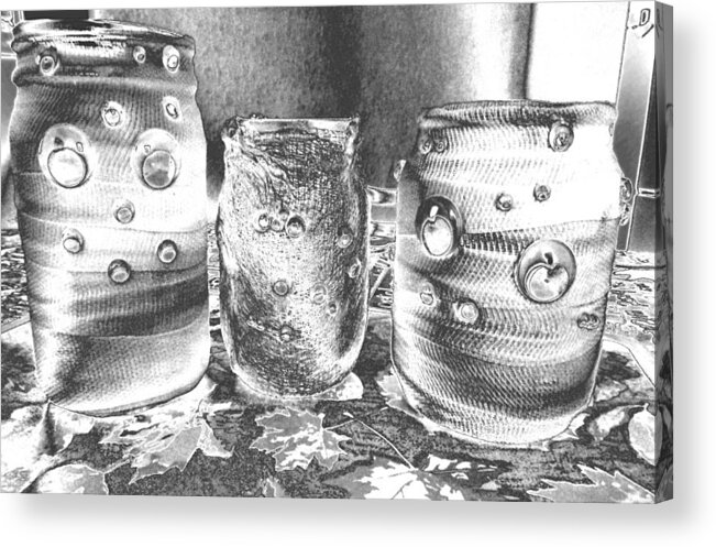 3 #candle #mummies With #googly Eyes All #chromed Up And Waiting For A Light My Contribution To Fall And #halloween 2013 Acrylic Print featuring the photograph Chromed HALLOWEEN Mummies by Belinda Lee