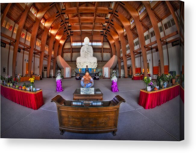 Budda Acrylic Print featuring the photograph Chuang Yen Buddhist Monastery by Susan Candelario