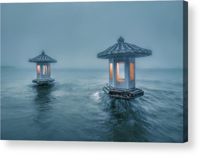 Westlake Acrylic Print featuring the photograph Chuiguang Pavilion by Liwulei