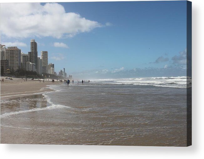 Seascape Acrylic Print featuring the photograph City by the Sea by Susan Vineyard