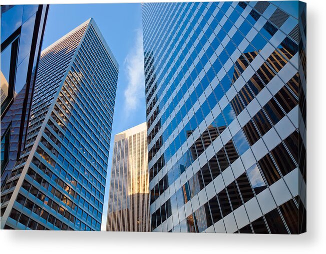 City Acrylic Print featuring the photograph City In Reflections by Jonathan Nguyen